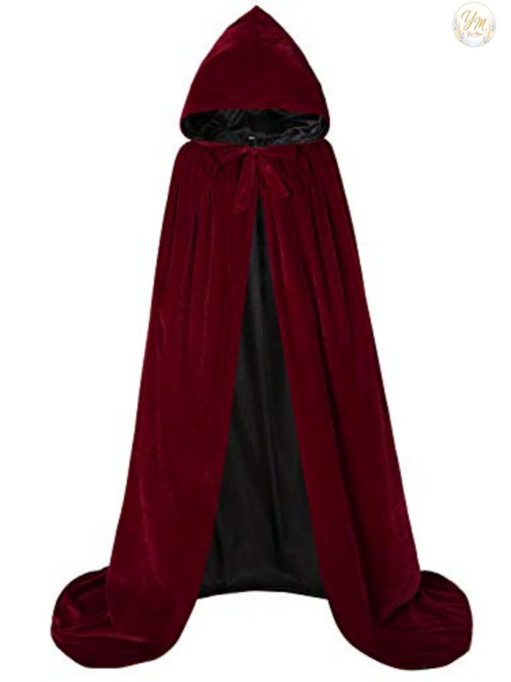 Reversible Hooded Cape Cloak Lined Velvet Satin Halloween